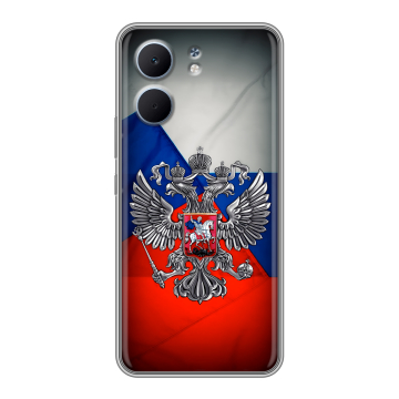 Силиконовый чехол на OPPO A5x с принтом Флаг России Силиконовый чехол на OPPO A5x с принтом Флаг России