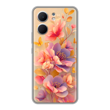 Силиконовый чехол на OPPO A5x с принтом Цветы и бабочки