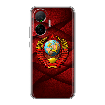 Силиконовый чехол на Poco F7 с принтом Герб СССР