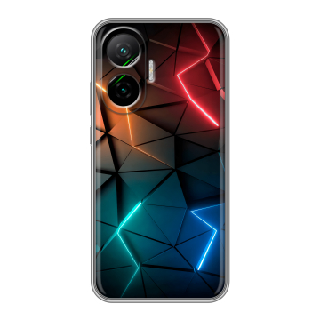 Силиконовый чехол на Poco F7 с принтом Абстракция неон