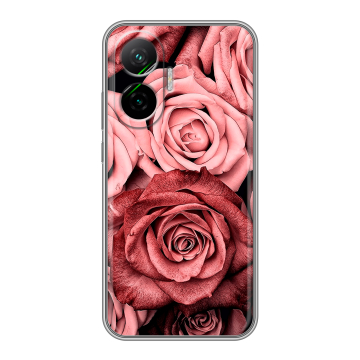 Силиконовый чехол на Poco F7 с принтом Цветы розы