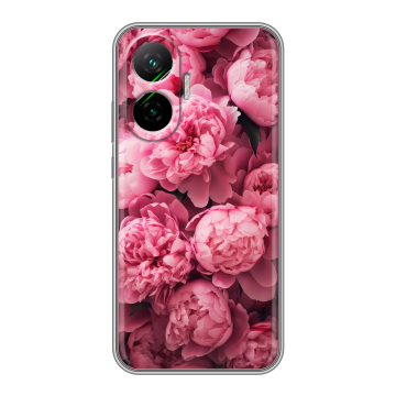 Силиконовый чехол на Poco F7 с принтом цветы пионы Силиконовый чехол на Poco F7 с принтом цветы пионы