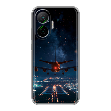 Силиконовый чехол на Poco F7 с принтом самолет Силиконовый чехол на Poco F7 с принтом самолет