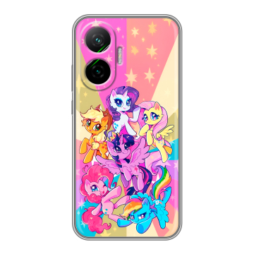 Силиконовый чехол на Poco F7 с принтом My little pony Дружба чудо
