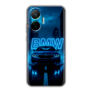 Силиконовый чехол на Poco F7 с принтом BMW БМВ