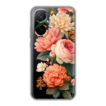 Силиконовый чехол на Poco F7 с принтом цветы