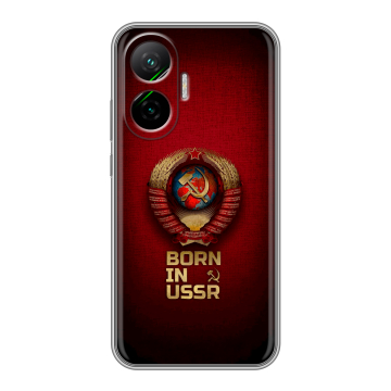 Силиконовый чехол на Poco F7 с принтом Флаг Герб СССР