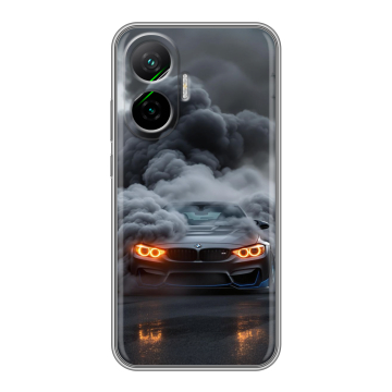Силиконовый чехол на Poco F7 с принтом BMW БМВ