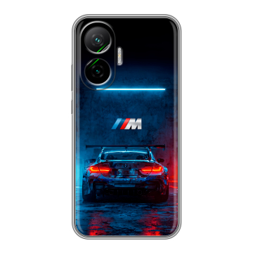 Силиконовый чехол на Poco F7 с принтом BMW БМВ