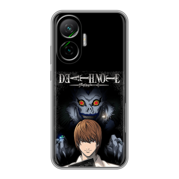 Силиконовый чехол на Poco F7 с принтом Death note Тетрадь смерти