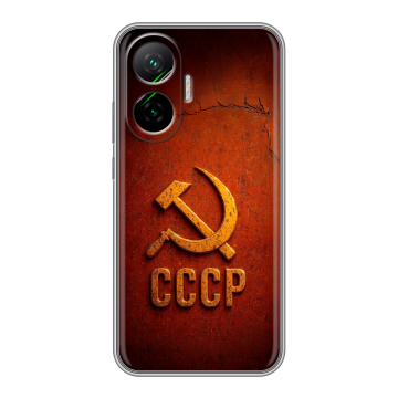 Силиконовый чехол на Poco F7 с принтом Флаг Герб СССР Силиконовый чехол на Poco F7 с принтом Флаг Герб СССР