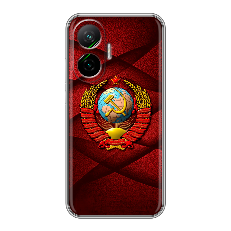 Силиконовый чехол на Poco F7 с принтом Герб СССР Силиконовый чехол на Poco F7 с принтом Герб СССР