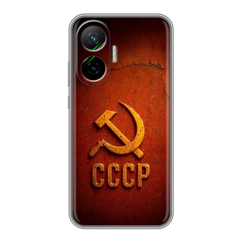 Силиконовый чехол на Poco F7 с принтом Флаг Герб СССР Силиконовый чехол на Poco F7 с принтом Флаг Герб СССР