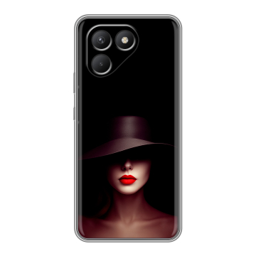 Силиконовый чехол на Tecno Pova 7 Neo с принтом Девушка в шляпе