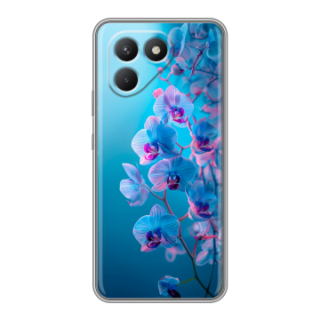 Силиконовый чехол на Tecno Pova 7 Neo с принтом голубые орхидеи