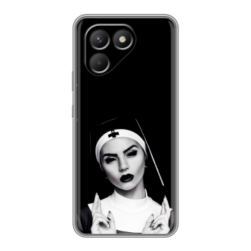 Силиконовый чехол на Tecno Pova 7 Neo с принтом монашка