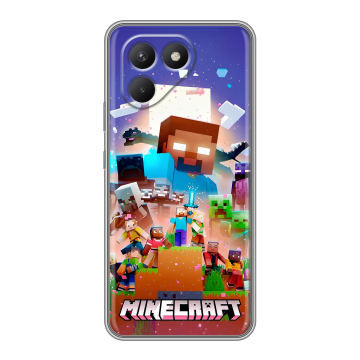 Силиконовый чехол на Tecno Pova 7 Neo с принтом Майнкрафт Minecraft