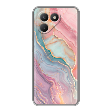 Силиконовый чехол на Tecno Pova 7 Neo с принтом розовый мрамор Силиконовый чехол на Tecno Pova 7 Neo с принтом розовый мрамор