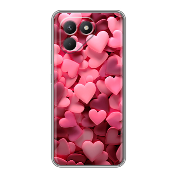 Силиконовый чехол на Tecno Pova 7 Neo с принтом розовые сердечки