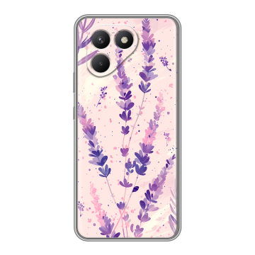 Силиконовый чехол на Tecno Pova 7 Neo с принтом цветы лаванда Силиконовый чехол на Tecno Pova 7 Neo с принтом цветы лаванда