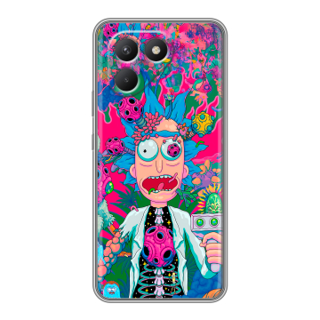Силиконовый чехол на Tecno Pova 7 Neo с принтом Рик и Морти Rick Morty