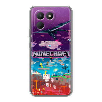 Силиконовый чехол на Tecno Pova 7 Neo с принтом Майнкрафт Minecraft