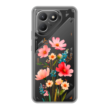 Силиконовый чехол на Tecno Pova 7 Neo с принтом Цветы Силиконовый чехол на Tecno Pova 7 Neo с принтом Цветы