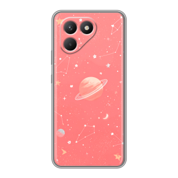 Силиконовый чехол на Tecno Pova 7 Neo с принтом Розовый космос Силиконовый чехол на Tecno Pova 7 Neo с принтом Розовый космос
