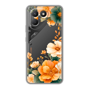 Силиконовый чехол на Tecno Pova 7 Neo с принтом Цветы принт Силиконовый чехол на Tecno Pova 7 Neo с принтом Цветы принт