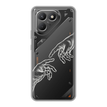 Силиконовый чехол на Tecno Pova 7 Neo с принтом Сотворение мира Силиконовый чехол на Tecno Pova 7 Neo с принтом Сотворение мира