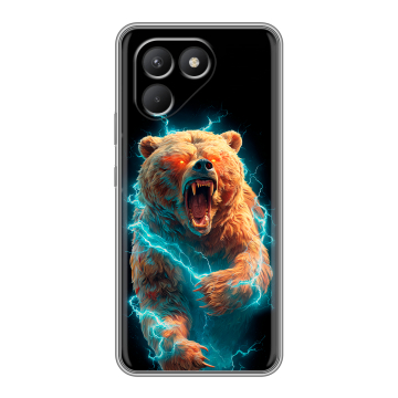 Силиконовый чехол на Tecno Pova 7 Neo с принтом Медведь Силиконовый чехол на Tecno Pova 7 Neo с принтом Медведь