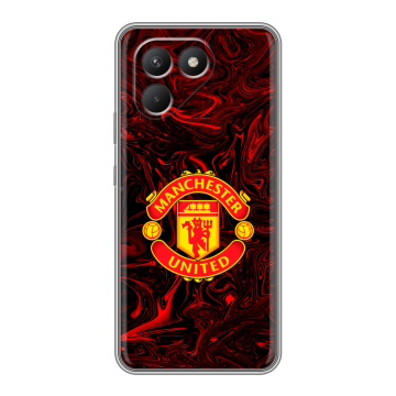 Силиконовый чехол на Tecno Pova 7 Neo с принтом Manchester United Силиконовый чехол на Tecno Pova 7 Neo с принтом Manchester United