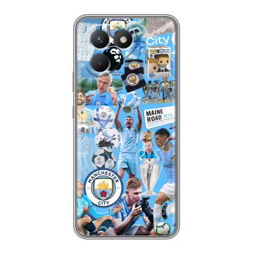 Силиконовый чехол на Tecno Pova 7 Neo с принтом Man City Манчестер Сити Силиконовый чехол на Tecno Pova 7 Neo с принтом Man City Манчестер Сити