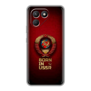 Силиконовый чехол на Tecno Pova 7 Neo с принтом Флаг Герб СССР Силиконовый чехол на Tecno Pova 7 Neo с принтом Флаг Герб СССР