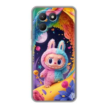 Силиконовый чехол на Tecno Pova 7 Neo с принтом Labubu Лабубу