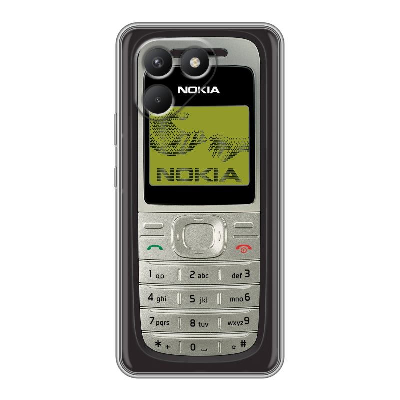 Силиконовый чехол на Tecno Pova 7 Neo с принтом Ретро Нокия Силиконовый чехол на Tecno Pova 7 Neo с принтом Ретро Нокия