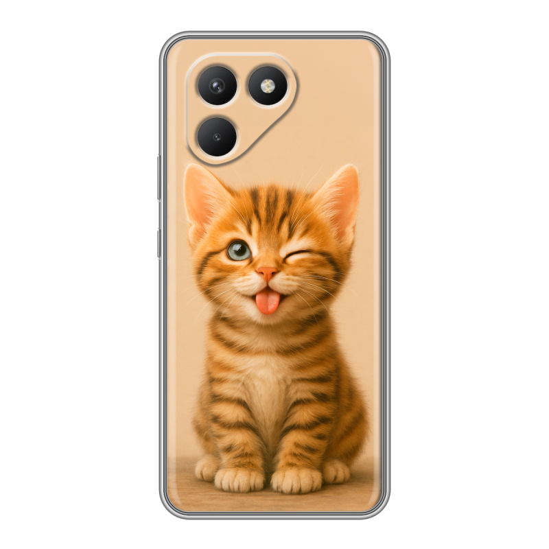 Силиконовый чехол на Tecno Pova 7 Neo с принтом котенок Силиконовый чехол на Tecno Pova 7 Neo с принтом котенок