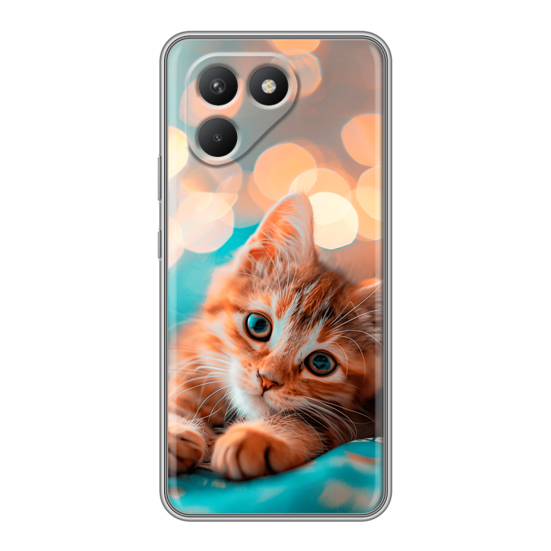 Силиконовый чехол на Tecno Pova 7 Neo с принтом котик Силиконовый чехол на Tecno Pova 7 Neo с принтом котик