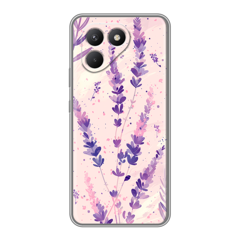 Силиконовый чехол на Tecno Pova 7 Neo с принтом цветы лаванда Силиконовый чехол на Tecno Pova 7 Neo с принтом цветы лаванда