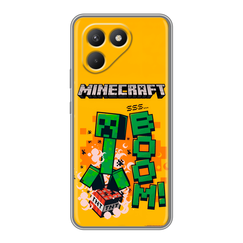 Силиконовый чехол на Tecno Pova 7 Neo с принтом Майнкрафт Minecraft Силиконовый чехол на Tecno Pova 7 Neo с принтом Майнкрафт Minecraft