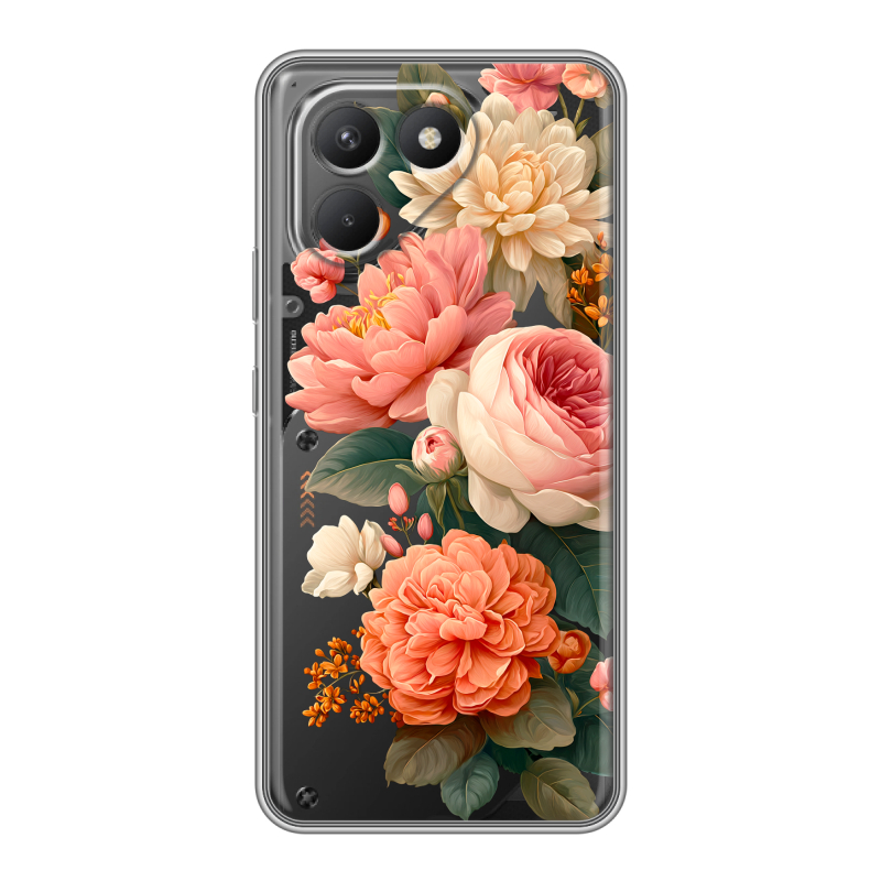 Силиконовый чехол на Tecno Pova 7 Neo с принтом цветы Силиконовый чехол на Tecno Pova 7 Neo с принтом цветы