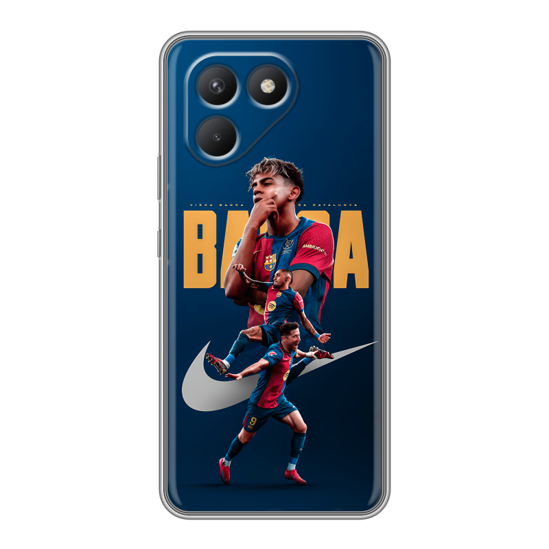 Силиконовый чехол на Tecno Pova 7 Neo с принтом Барселона Barca Yamal Силиконовый чехол на Tecno Pova 7 Neo с принтом Барселона Barca Yamal