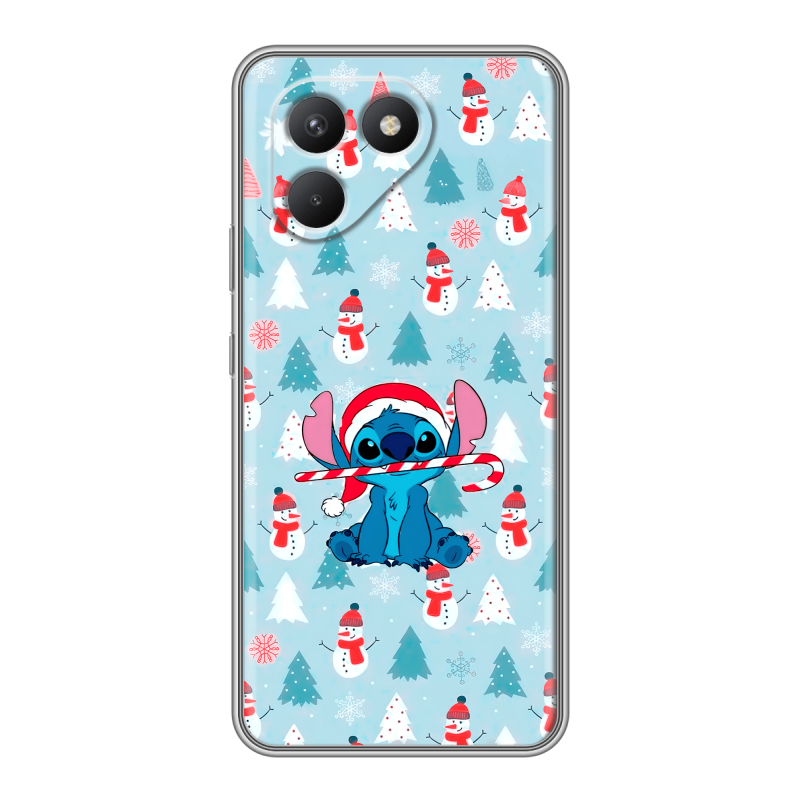Силиконовый чехол на Tecno Pova 7 Neo с принтом Стич Новый год Силиконовый чехол на Tecno Pova 7 Neo с принтом Стич Новый год