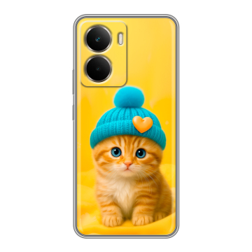 Силиконовый чехол на Realme P3 с принтом Котенок в шапке