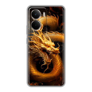 Силиконовый чехол на Realme P3 с принтом Золотой дракон Силиконовый чехол на Realme P3 с принтом Золотой дракон