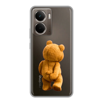 Силиконовый чехол на Realme P3 с принтом Медведь