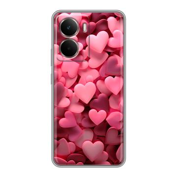 Силиконовый чехол на Realme P3 с принтом розовые сердечки