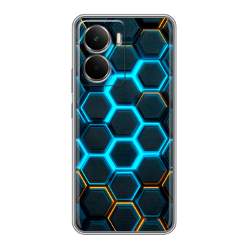Силиконовый чехол на Realme P3 с принтом Неоновые соты Силиконовый чехол на Realme P3 с принтом Неоновые соты
