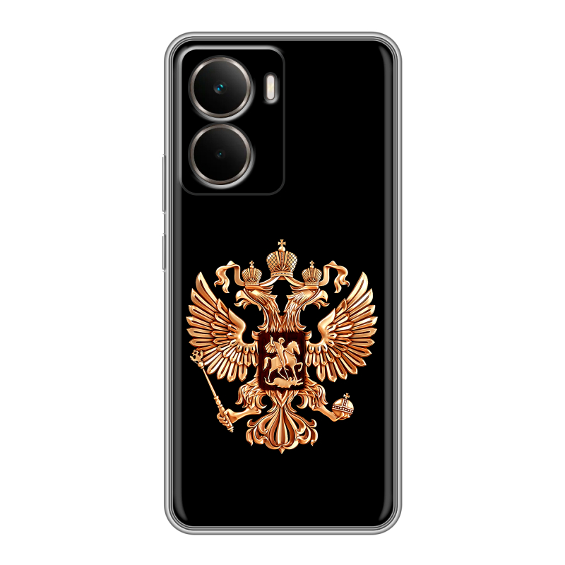 Силиконовый чехол на Realme P3 с принтом Герб России золотой Силиконовый чехол на Realme P3 с принтом Герб России золотой