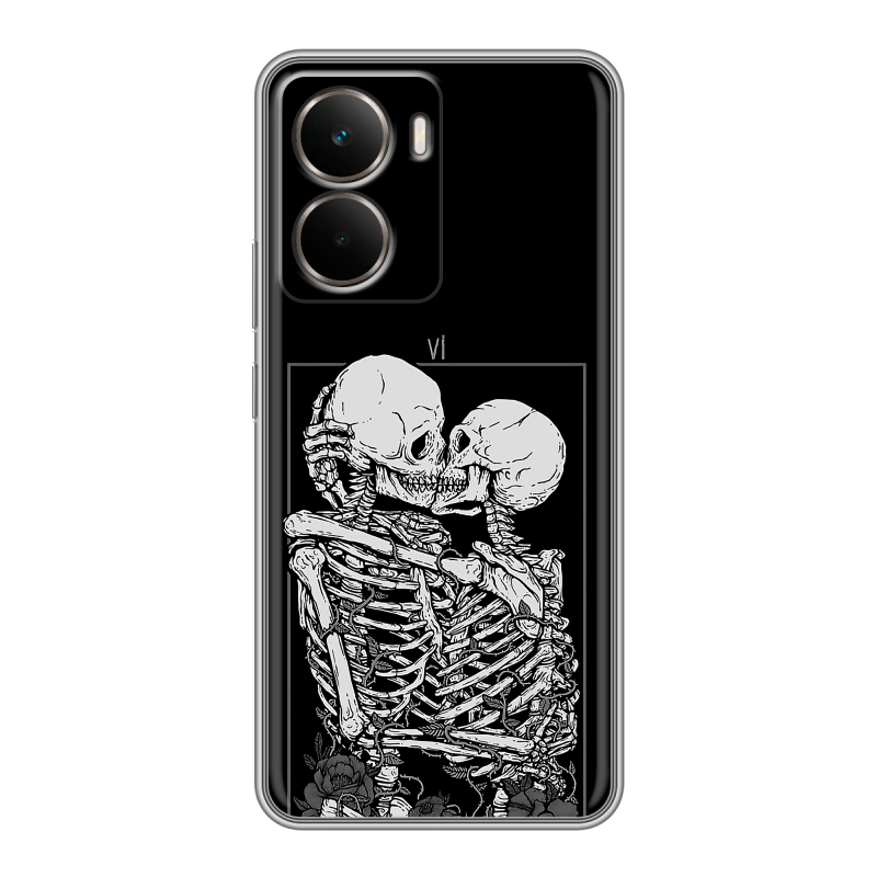 Силиконовый чехол на Realme P3 с принтом Поцелуй скелетов Силиконовый чехол на Realme P3 с принтом Поцелуй скелетов